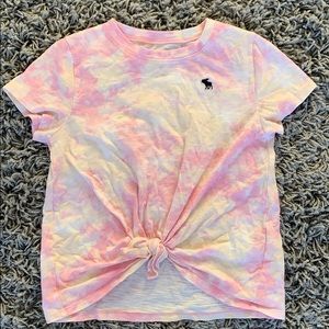 Abercrombie Kids yellow and pink tie dye top